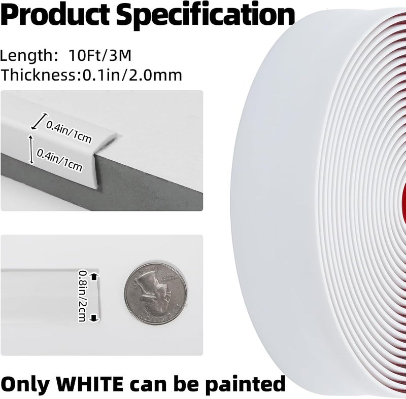JSIWOTH 10Ft Peel and Stick Molding Trim, Flexible 0.79in Self-Adhesive Wall Trim, Inside & Outside Corner Protector, Baseboard Edge Guard for Walls, Windows, Tables, DIY Home Decoration - Image 4